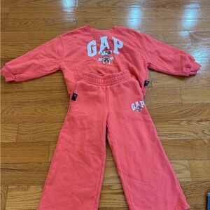 GAP Coral-Red Kids Sweatshirt and Sweatpants Set